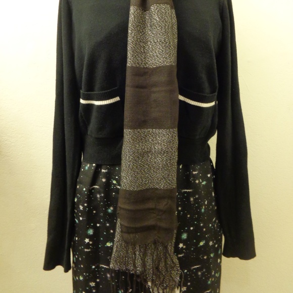 Tex by MaxAzria Dark Brown & Silver Fashion Scarf - Picture 5 of 5
